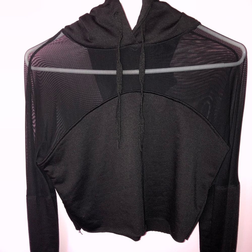 mesh black cropped top